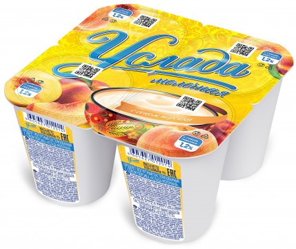 Йогурт Услада молочная с соком персика 1,2% 95г