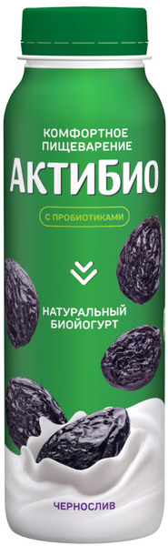 Биойогурт АктиБио питьевой с черносливом 1,5% 260г