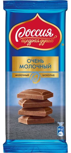 Молочный шоколад 82г Россия - щедрая душа!