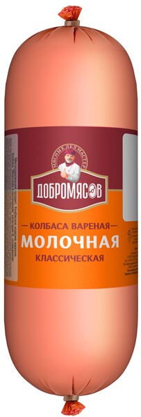 Колбаса вареная Молочная классическая кат. В Добромясов ~1,4кг